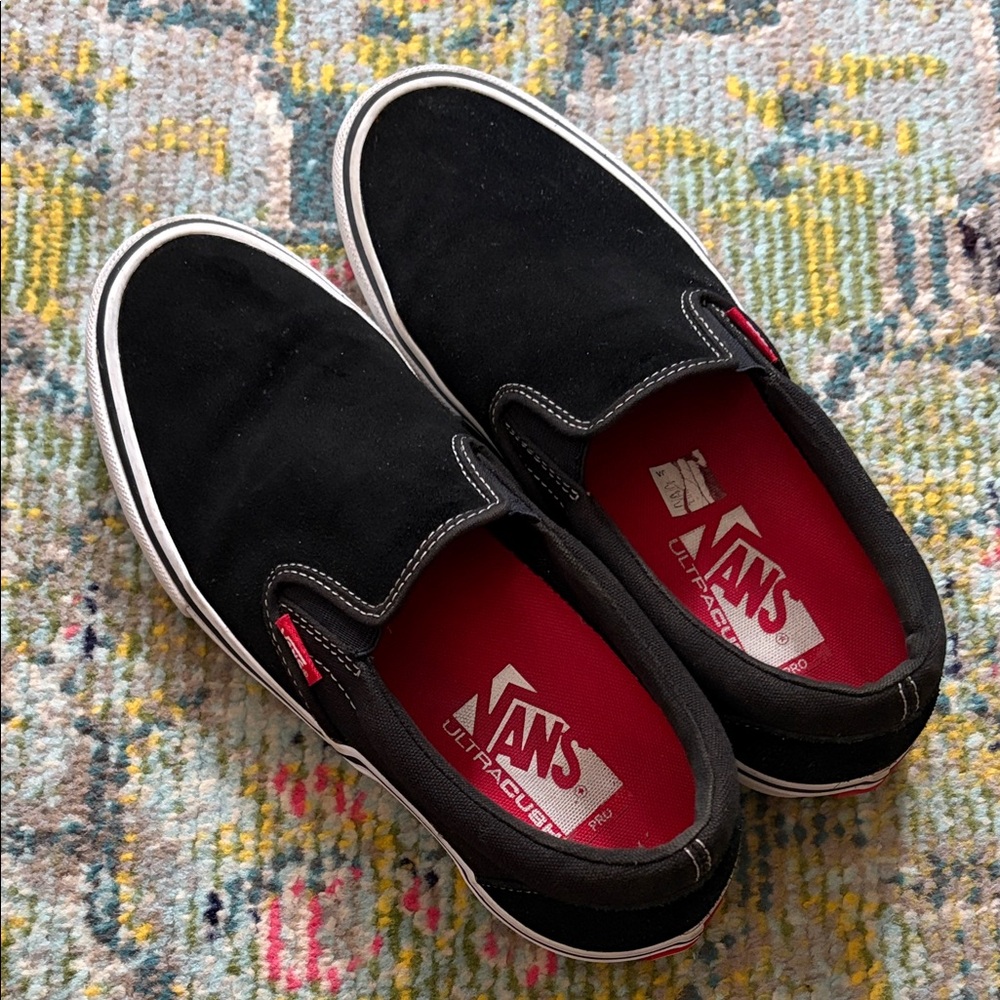 Vans unisex Black and Red Slip-Ons